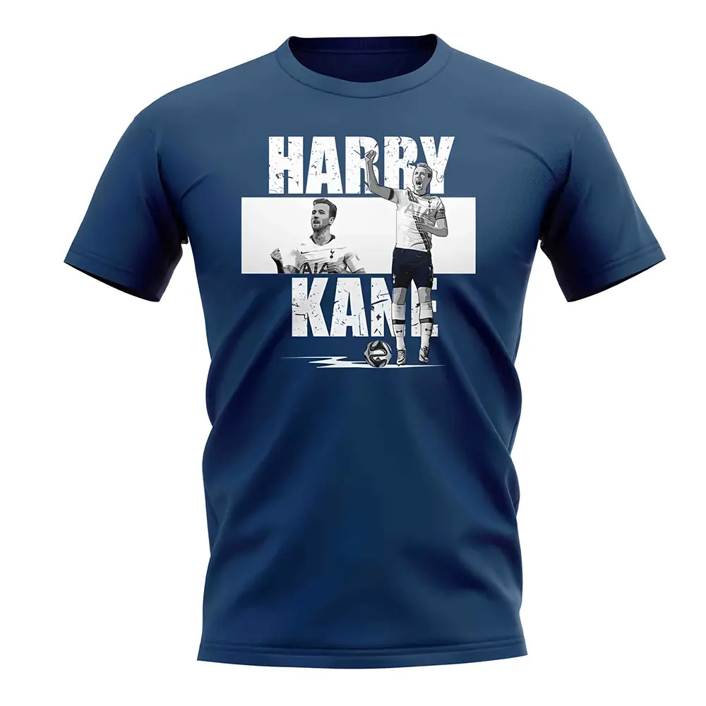Harry Kane Player Collage T-Shirt (Navy) Polyester Tottenham Uksoccershop Men's Navy Xxl