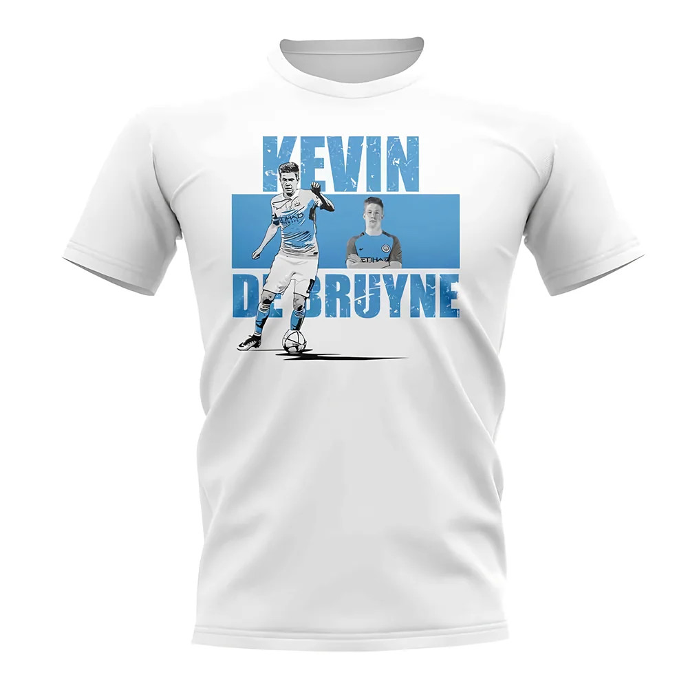 Kevin De Bruyne Player Collage T-Shirt (White) Polyester Manchester City Uksoccershop Men's White Extra Large