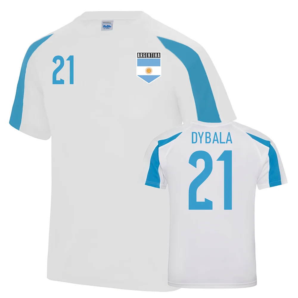 Argentina Sports Training Jersey (Dybala 21) Polyester Uksoccershop Men's White Extra Small
