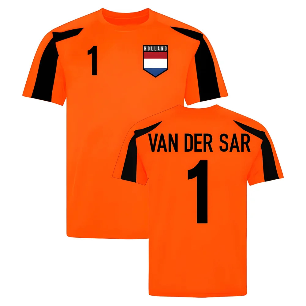 Holland Sports Training Jersey (Van Der Sar 1) Polyester Uksoccershop Men's Orange Large