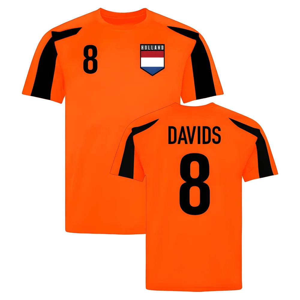 Holland Sports Training Jersey (Orange-) (Davids 8) Polyester Uksoccershop Men's Black Large