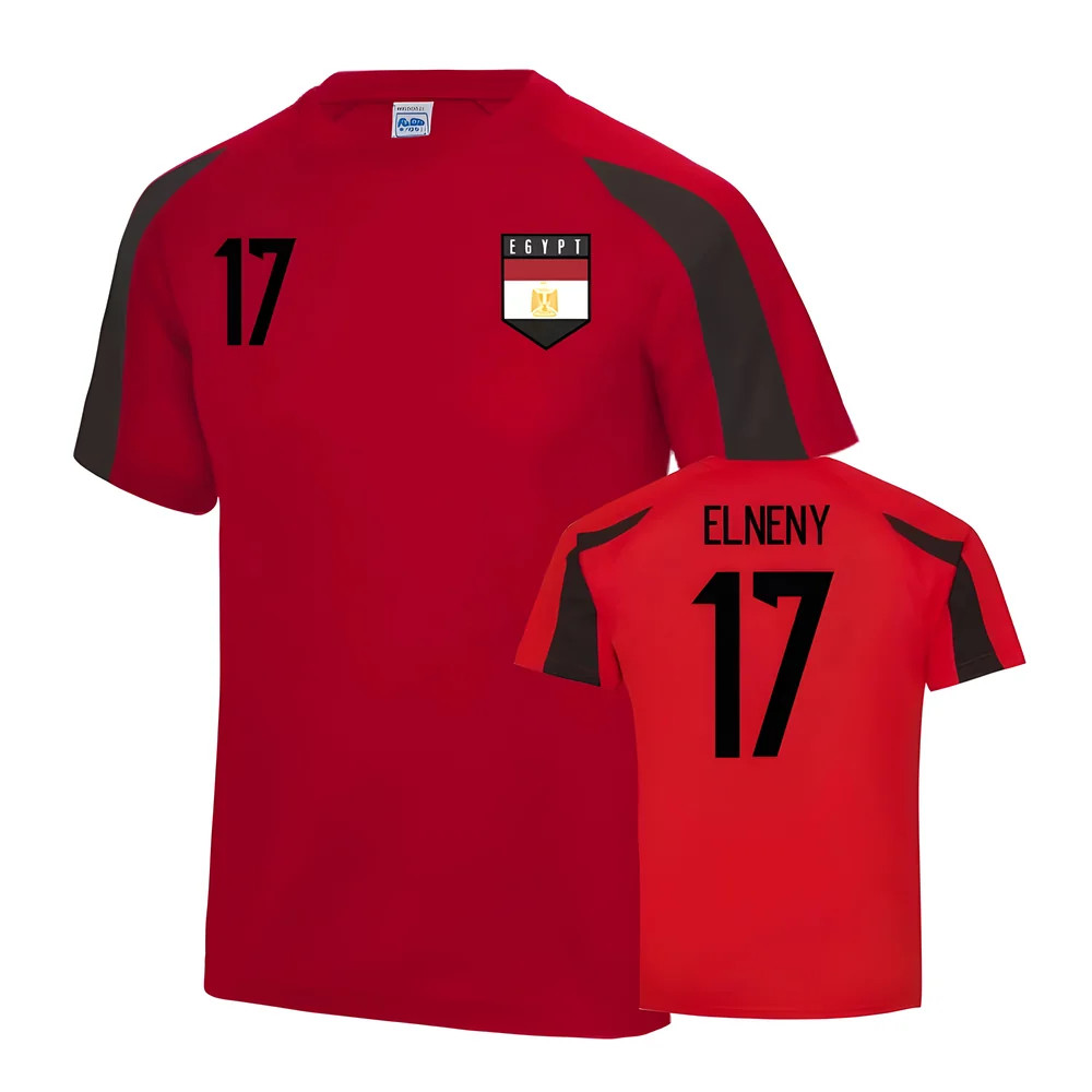 Egypt Sports Training Jersey (Elneny 17) Polyester Uksoccershop Men's Red/Black Small