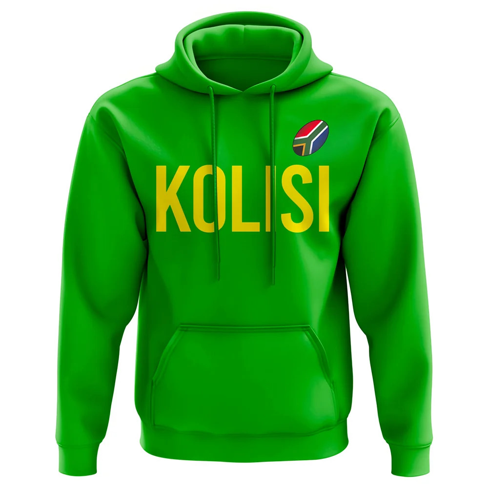 Siya Kolisi Springboks Rugby Hoody (Green) Polyester Uksoccershop Men's Green Medium