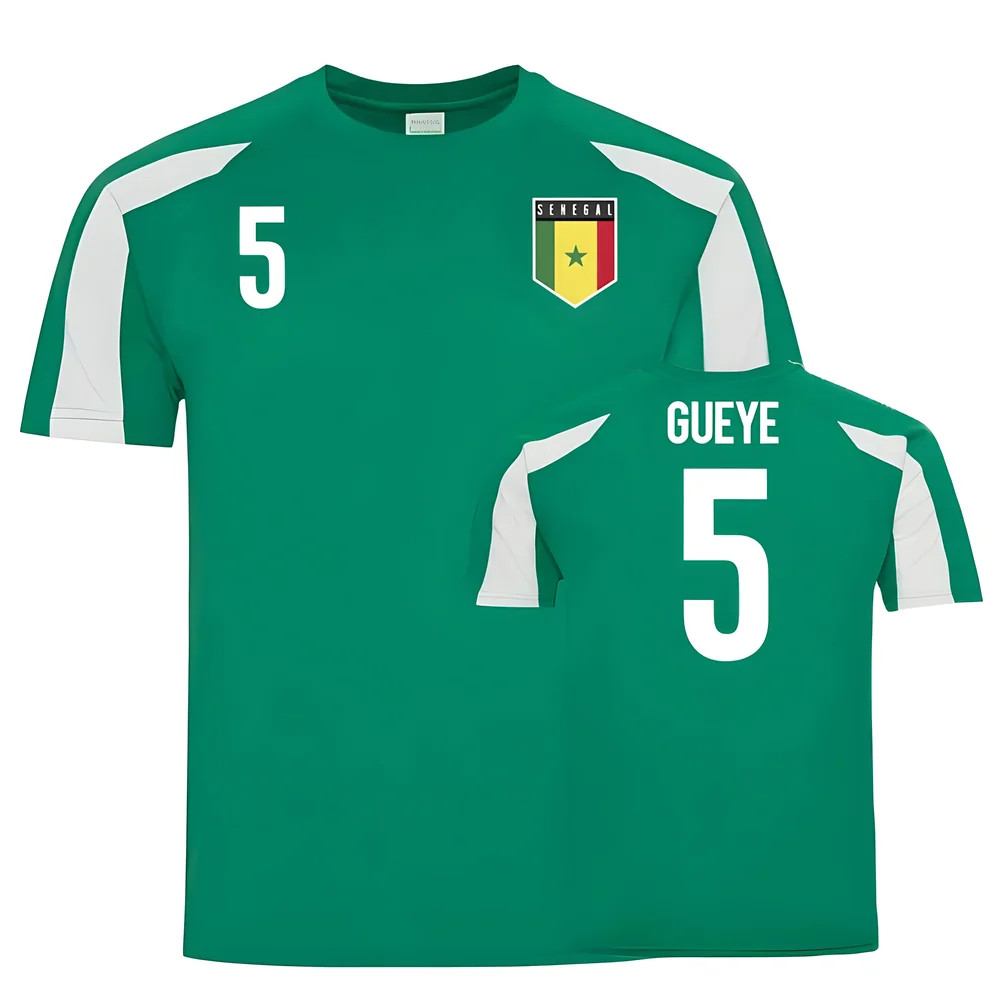 Senegal Sports Training Jerseys (Gueye 5) Polyester Uksoccershop Men's Green Medium