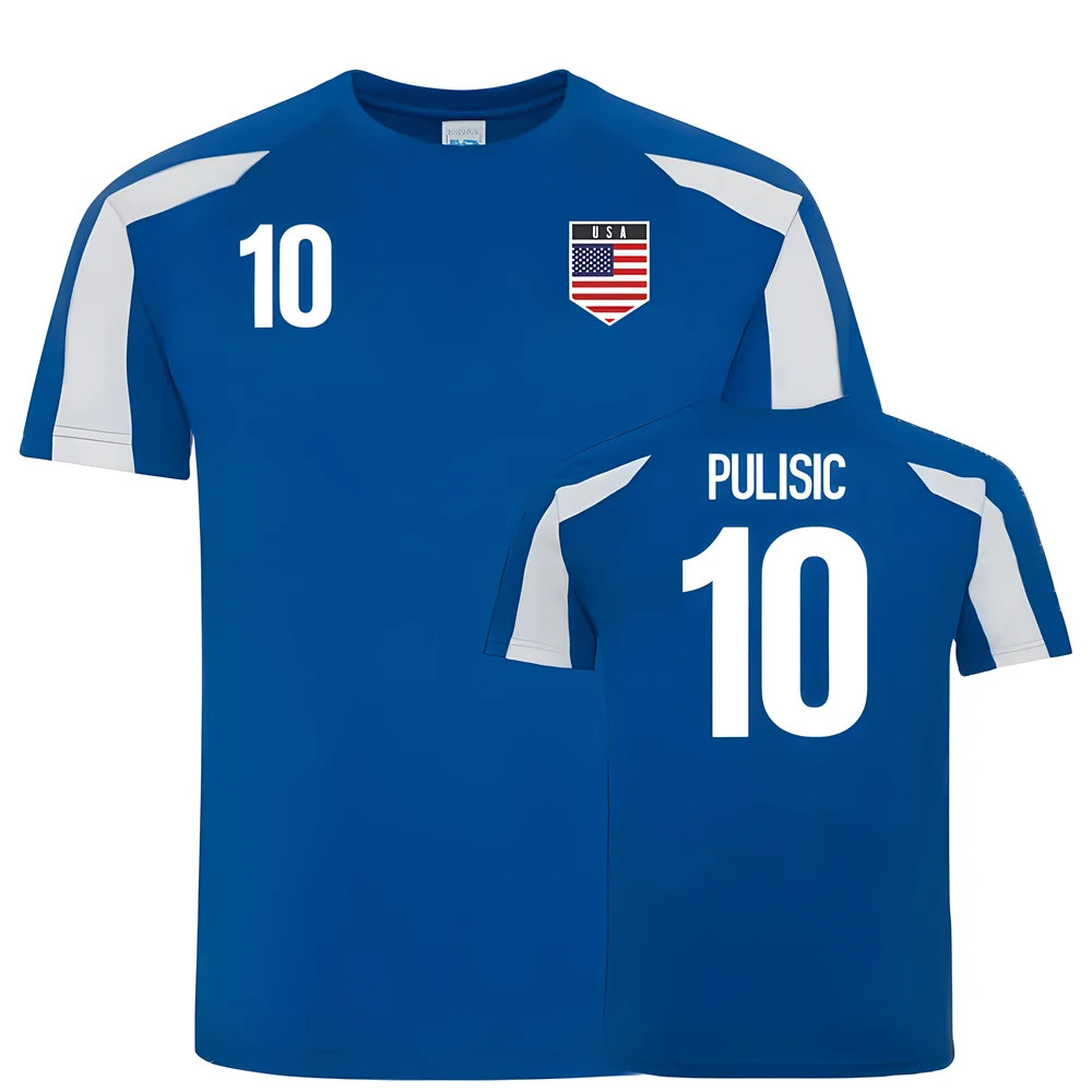 Usa Sports Training Jersey (Pulisic 10) Polyester Uksoccershop Men's Blue Medium