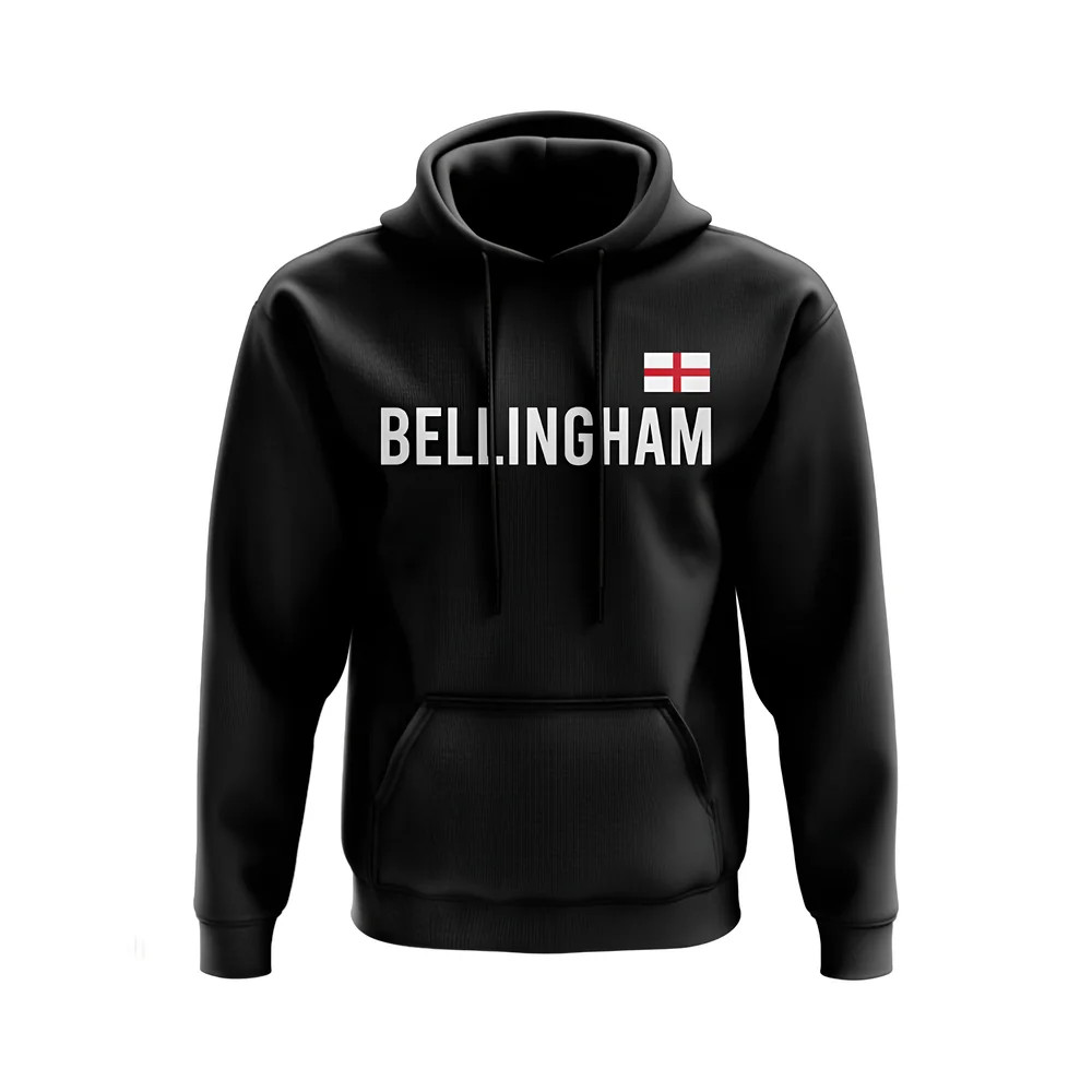 Jude Bellingham England Name Hoody (Black) Polyester Uksoccershop Men's Black Xxl