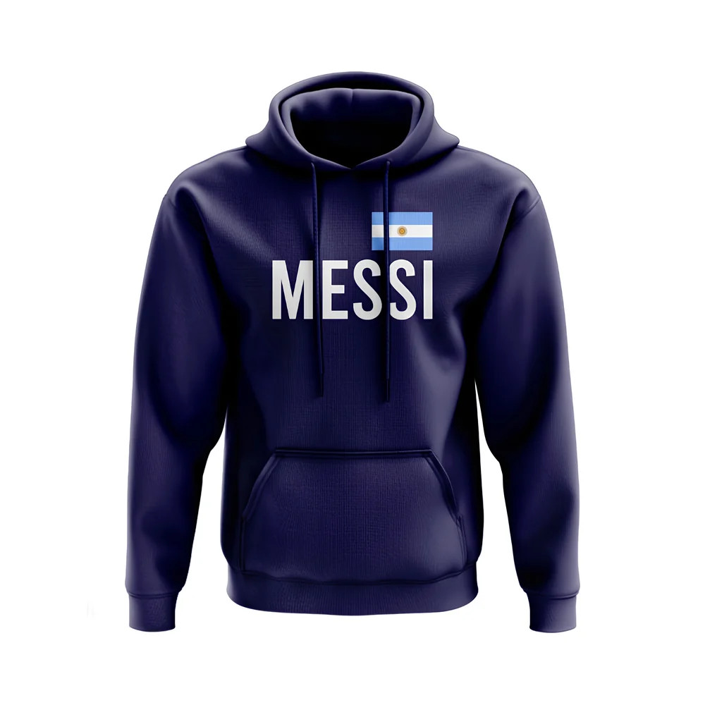 Lionel Messi Argentina Name Hoody (Navy) Polyester Argentina Rugby Uksoccershop Men's Navy Extra Small