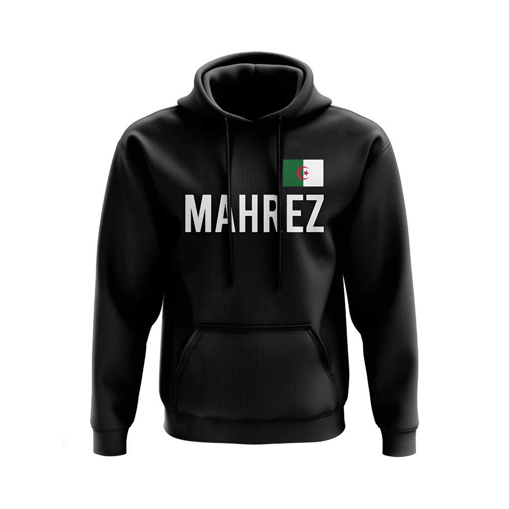 Riyad Mahrez Algeria Name Hoody (Black) Polyester Uksoccershop Men's Black Xxl