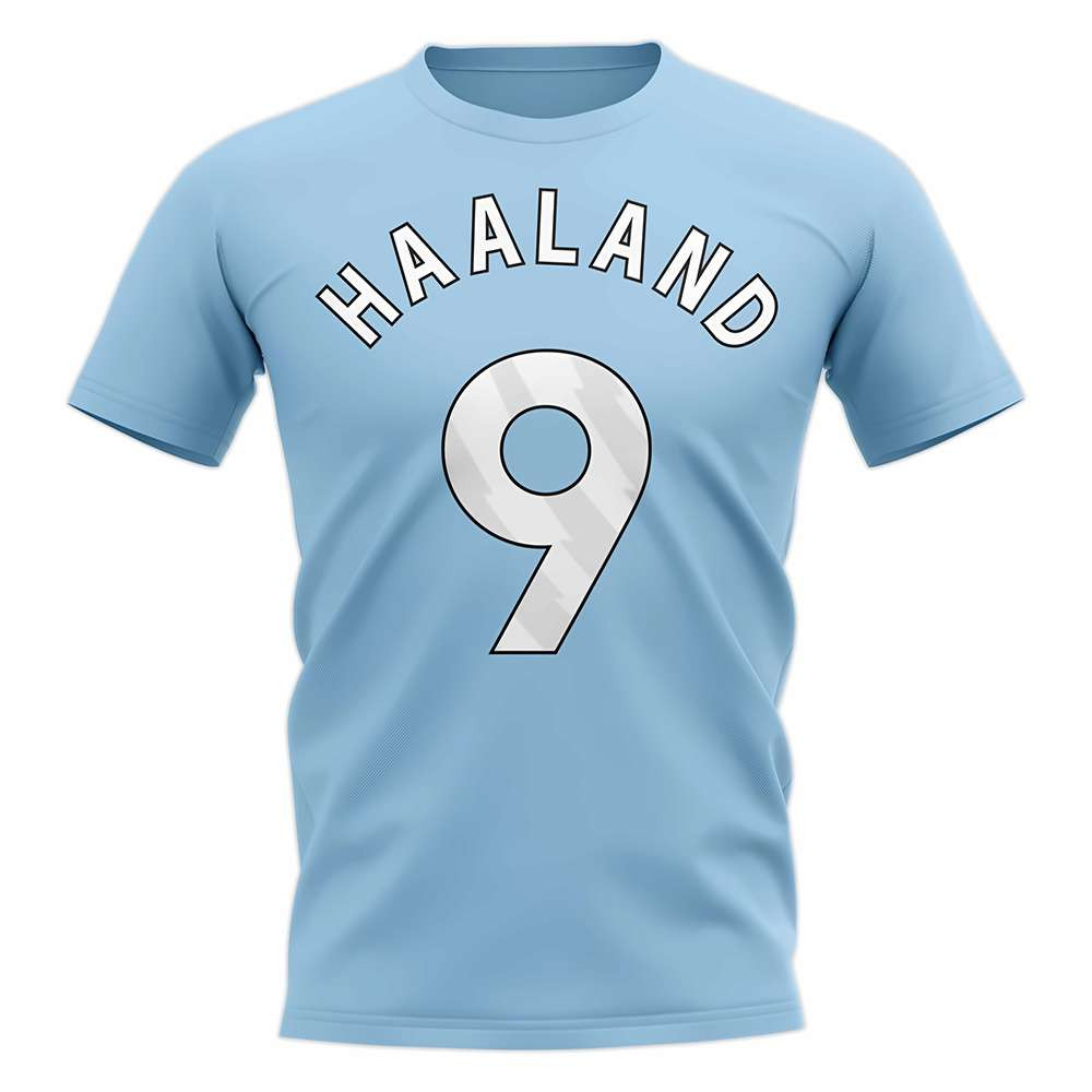 Erling Haaland Man City Hero T-Shirt (Blue) Polyester Manchester City Uksoccershop Men's Blue Xxl