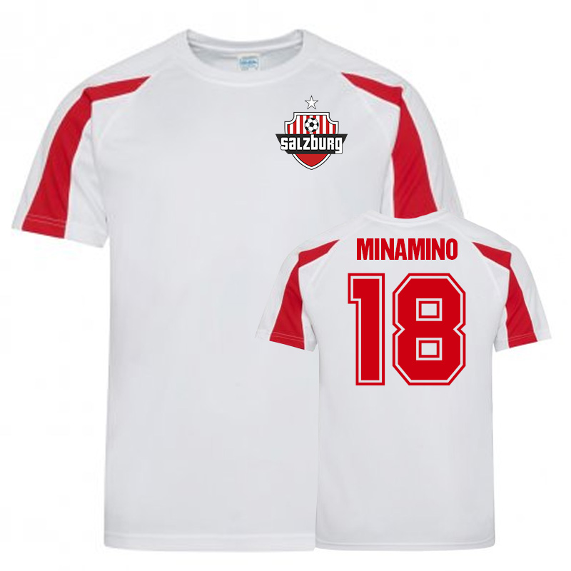 Click to view product details and reviews for Takum Minamino Fc Red Bull Salzburg Sports Training Jersey White.
