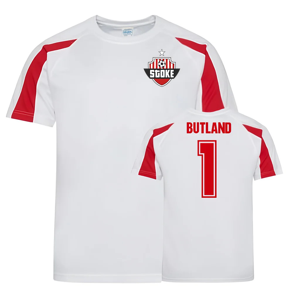 Jack Butland Stoke City Sports Training Jersey (White) Polyester Uksoccershop Men's White Xxl