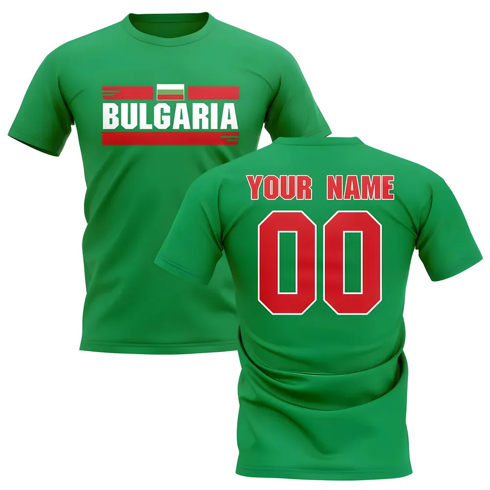 Personalised Bulgaria Fan Football T-Shirt (Green) Polyester Uksoccershop Men's Green Xxl