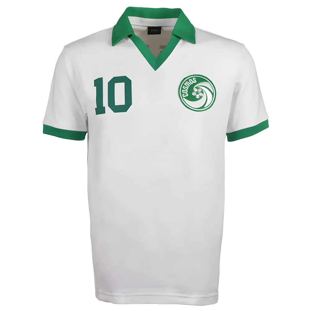 New York Cosmos Pele Retro Shirt With Pele 10 Polyester Made By: Toffs Men's White Medium