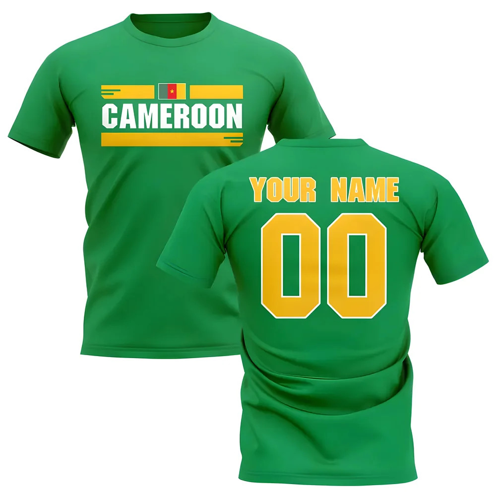 Personalised Cameroon Fan Football T-Shirt (Green) Polyester Uksoccershop Men's Green Xxl
