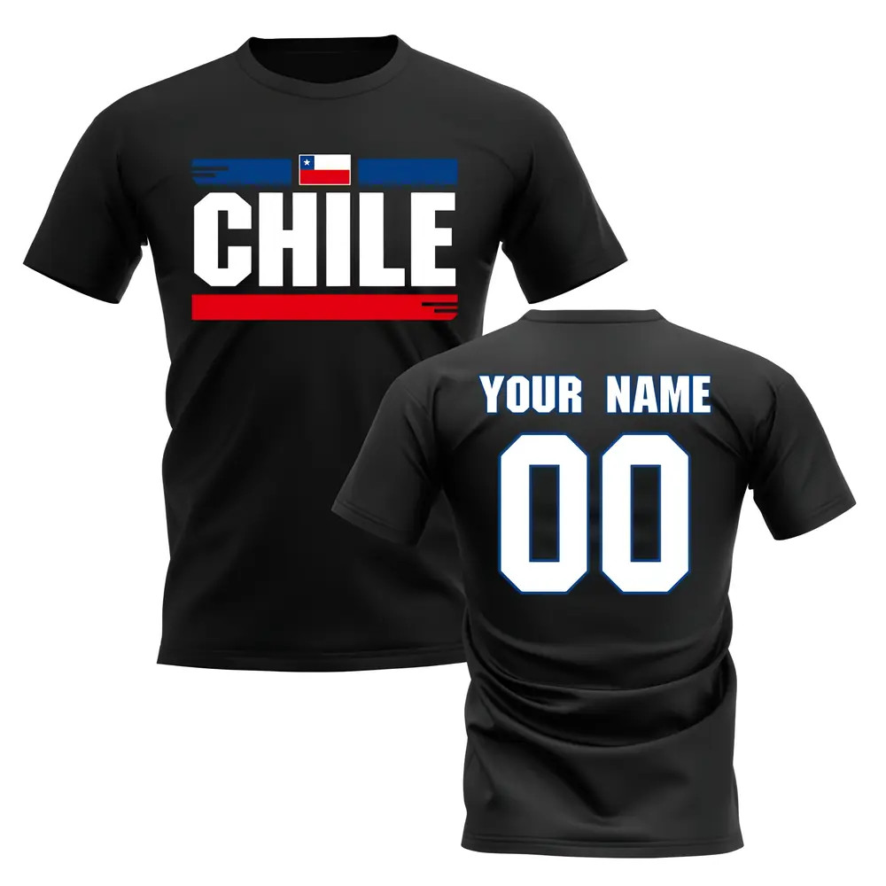 Click to view product details and reviews for Personalised Chile Fan Football T Shirt Black. Click to view product details and reviews for Personalised Chile Fan Football T Shirt Black.