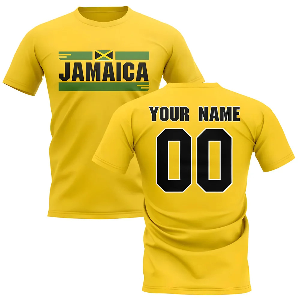 Click to view product details and reviews for Personalised Jamaica Fan Football T Shirt Yellow.