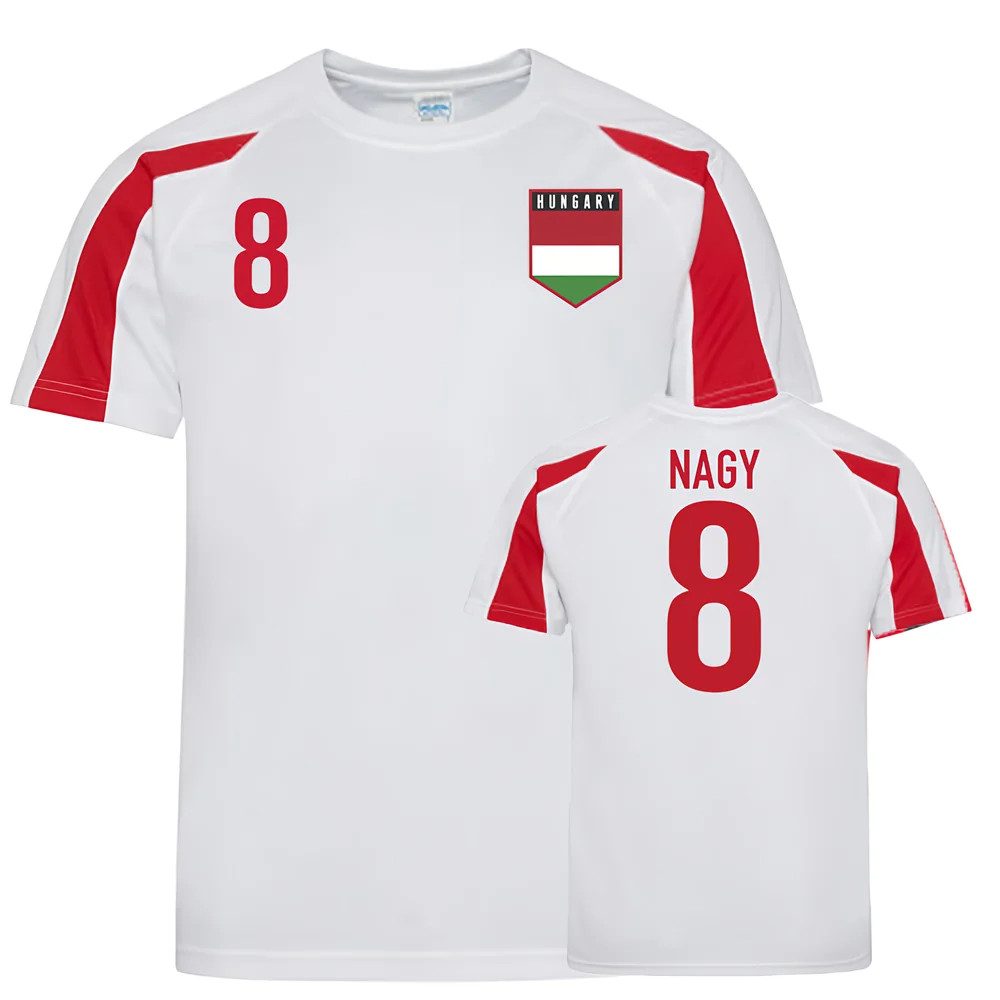 Hungary Sports Training Jersey (Nagy 8) Polyester Uksoccershop Men's White-Red Xxl