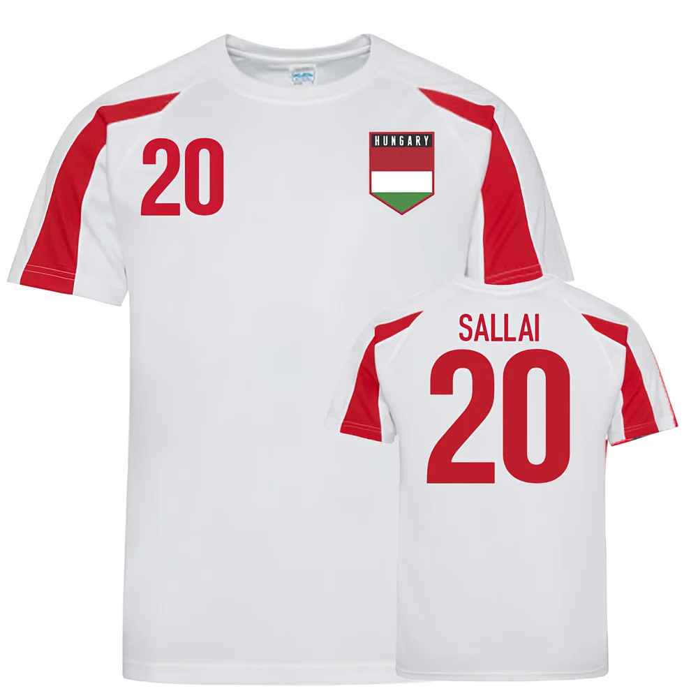 Hungary Sports Training Jersey (Sallai 20) Polyester Uksoccershop Men's White-Red Large