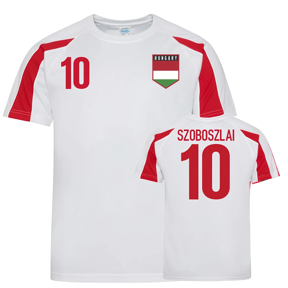 Hungary Sports Training Jersey (Szoboszlai 10) Polyester Uksoccershop Men's White-Red Xxl
