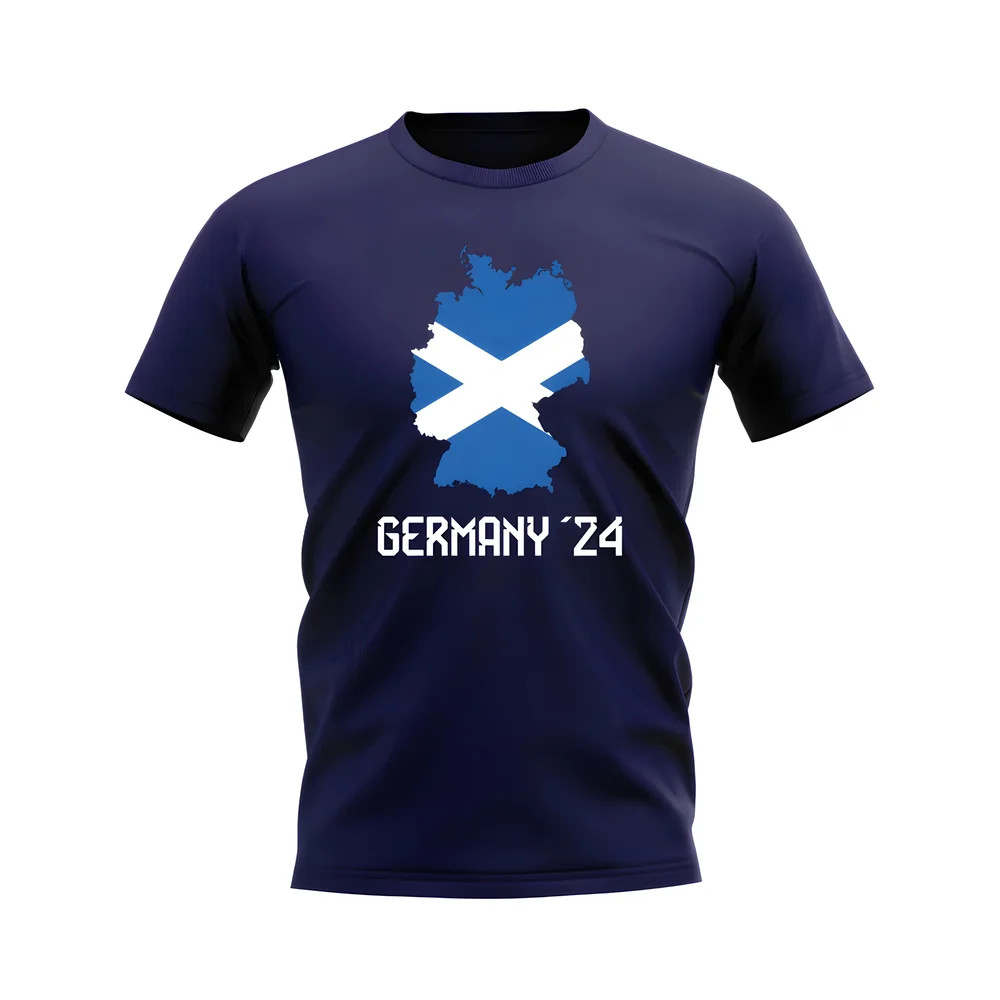 Scotland Euro 2024 T-Shirt (Navy) Polyester Uksoccershop Men's Navy Small