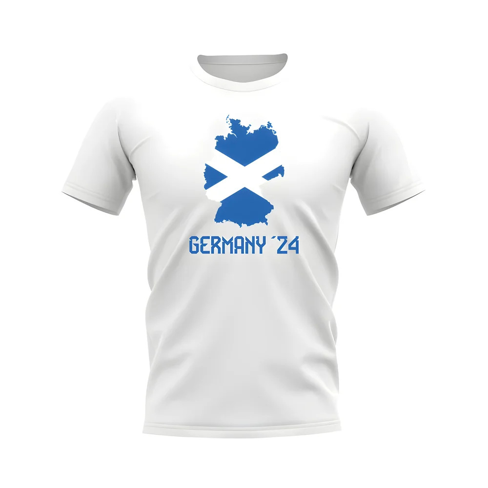 Scotland Euro 2024 T-Shirt (White) Polyester Uksoccershop Men's White Medium