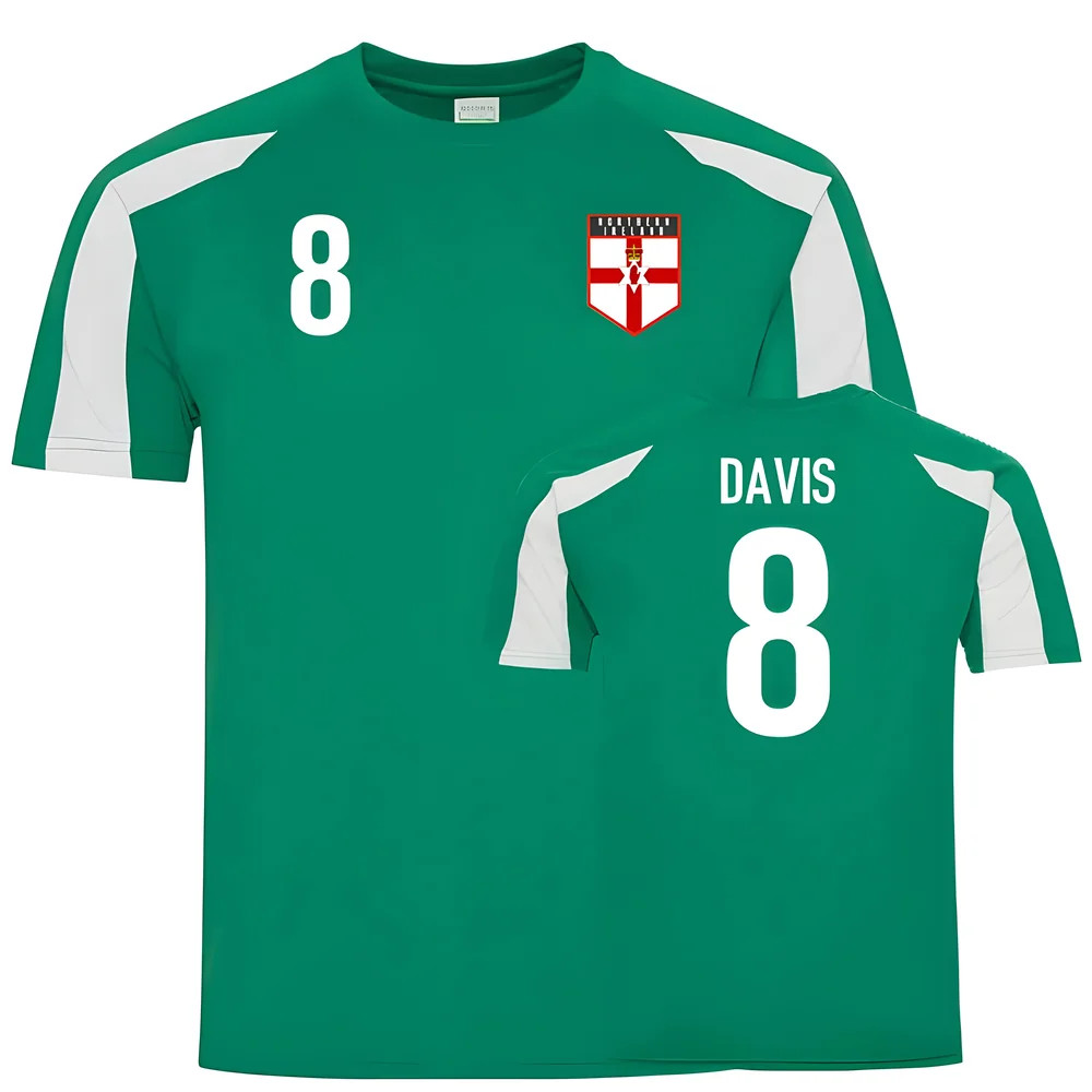 Northern Ireland Sports Training Jersey (Davis 8) Polyester Uksoccershop Men's Green Extra Large