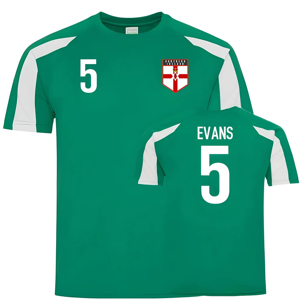 Northern Ireland Sports Training Jersey (Evans 5) Polyester Uksoccershop Men's Green Medium