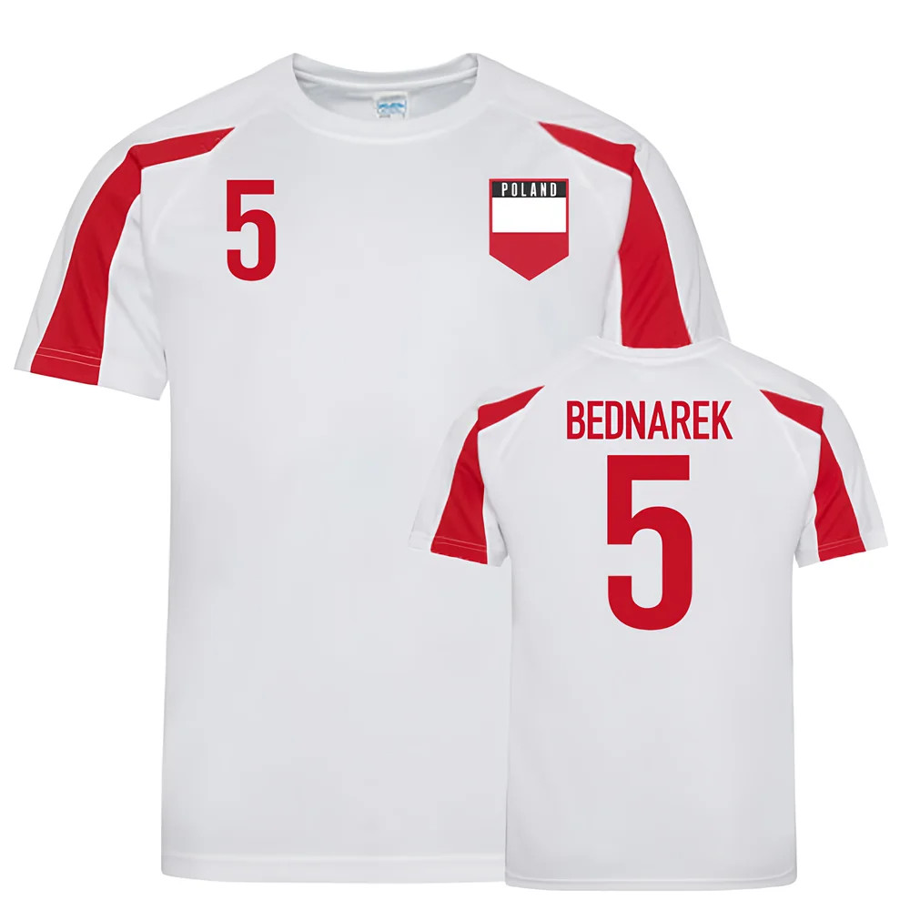 Poland Sports Training Jerseys (Bednarek 5) Polyester Uksoccershop Men's White-Red Large