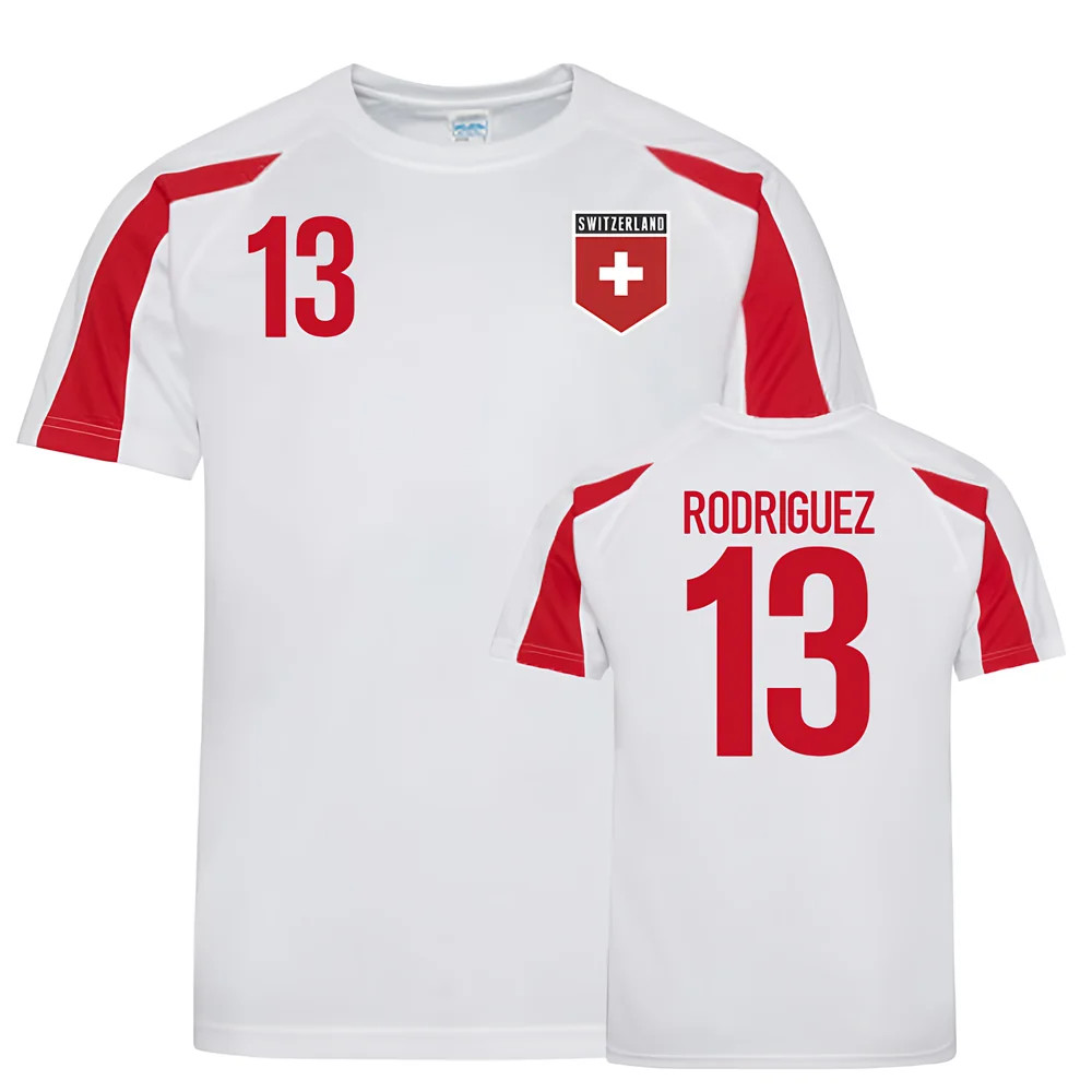 Switzerland Sports Training Jerseys (Rodriguez 13) Polyester Ricardo Rodríguez Uksoccershop Men's White-Red Extra Large