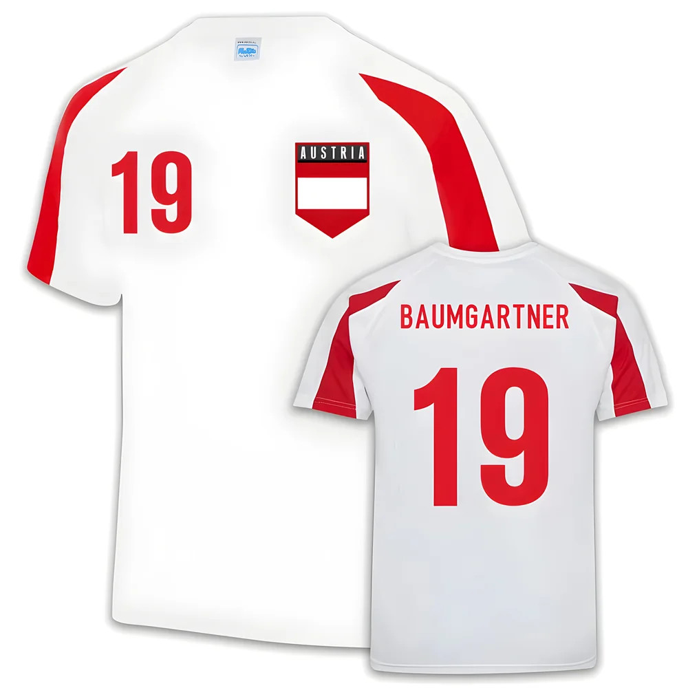 Austria Sports Training Jersey (Christoph Baumgartner 19) Polyester Uksoccershop Men's White Xxl