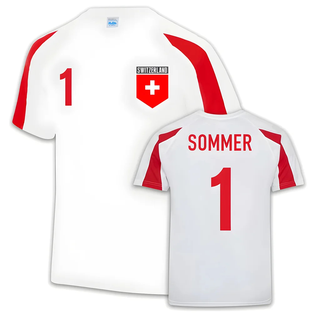 Switzerland Sports Training Jersey (Yann Sommer 1) Polyester Uksoccershop Men's White Medium