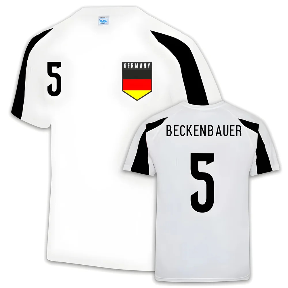Germany Sports Jersey Training (Franz Beckenbauer 5) Polyester Uksoccershop Men's White Medium