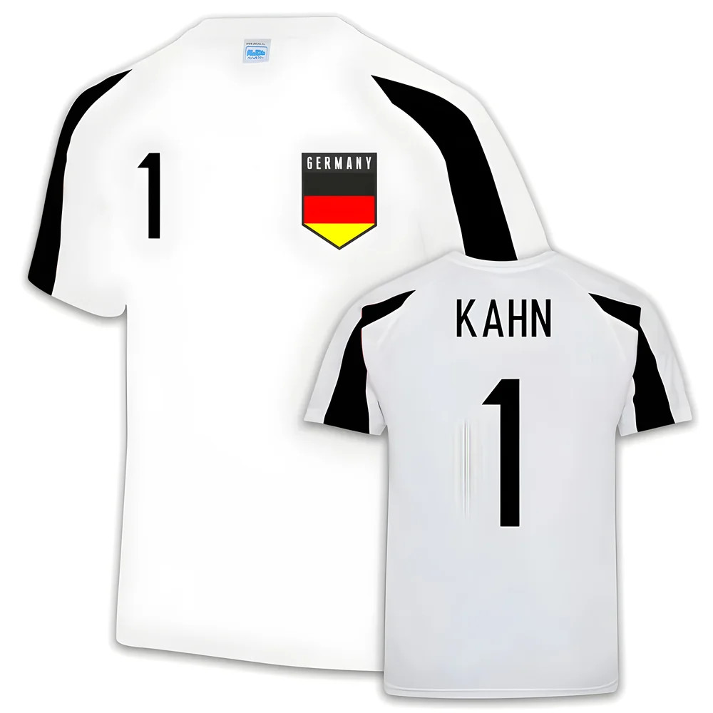 Germany Sports Jersey Training (Oliver Kahn 1) Polyester Uksoccershop Men's White Extra Large