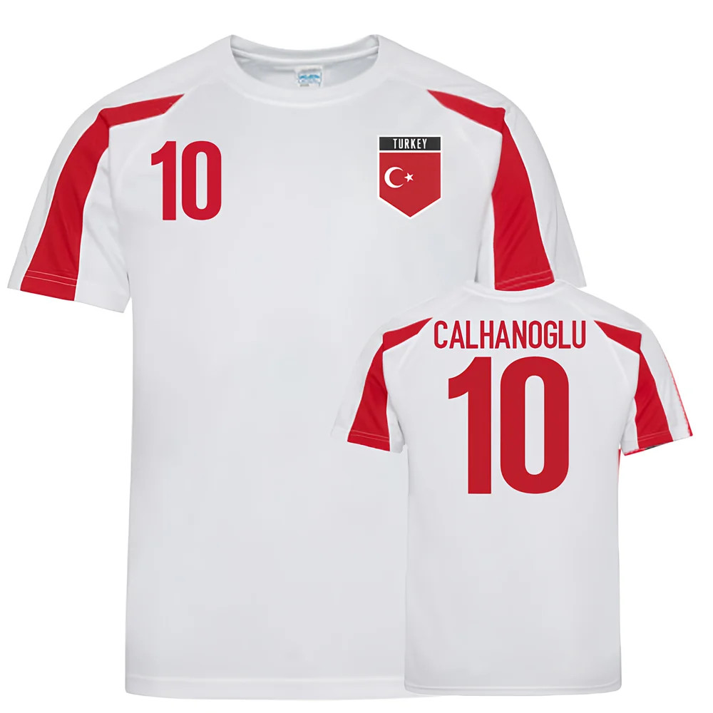 Turkey Sports Training Jerseys (Calhanoglu 10) Polyester Uksoccershop Men's White-Red Large