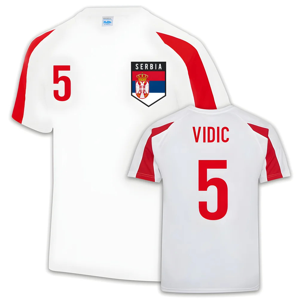 Serbia Sports Jersey Training (Nemanja Vidic 5) Polyester Uksoccershop Men's White Medium