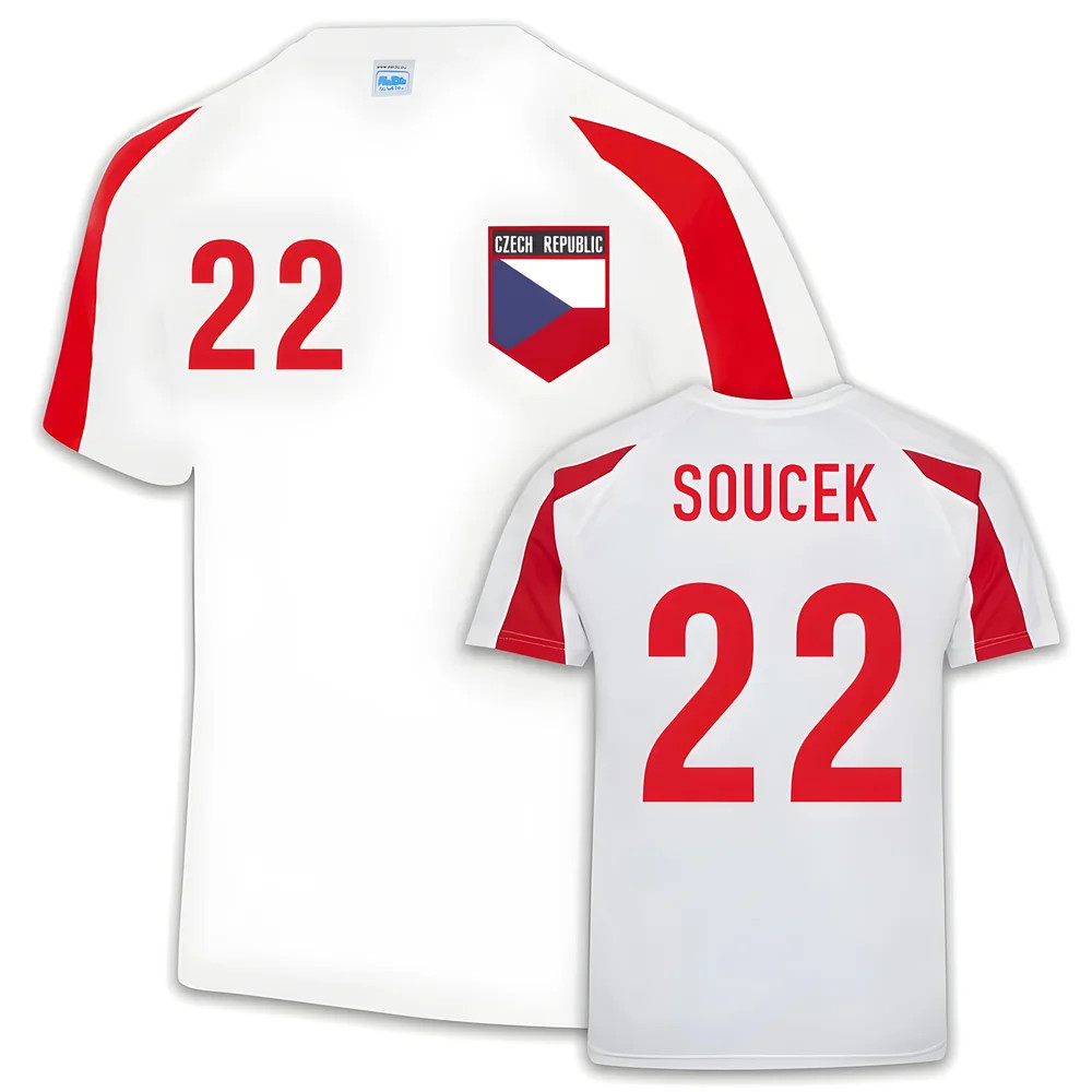 Czech Republic Sports Jersey Training (Tomas Soucek 22) Polyester Uksoccershop Men's White Large