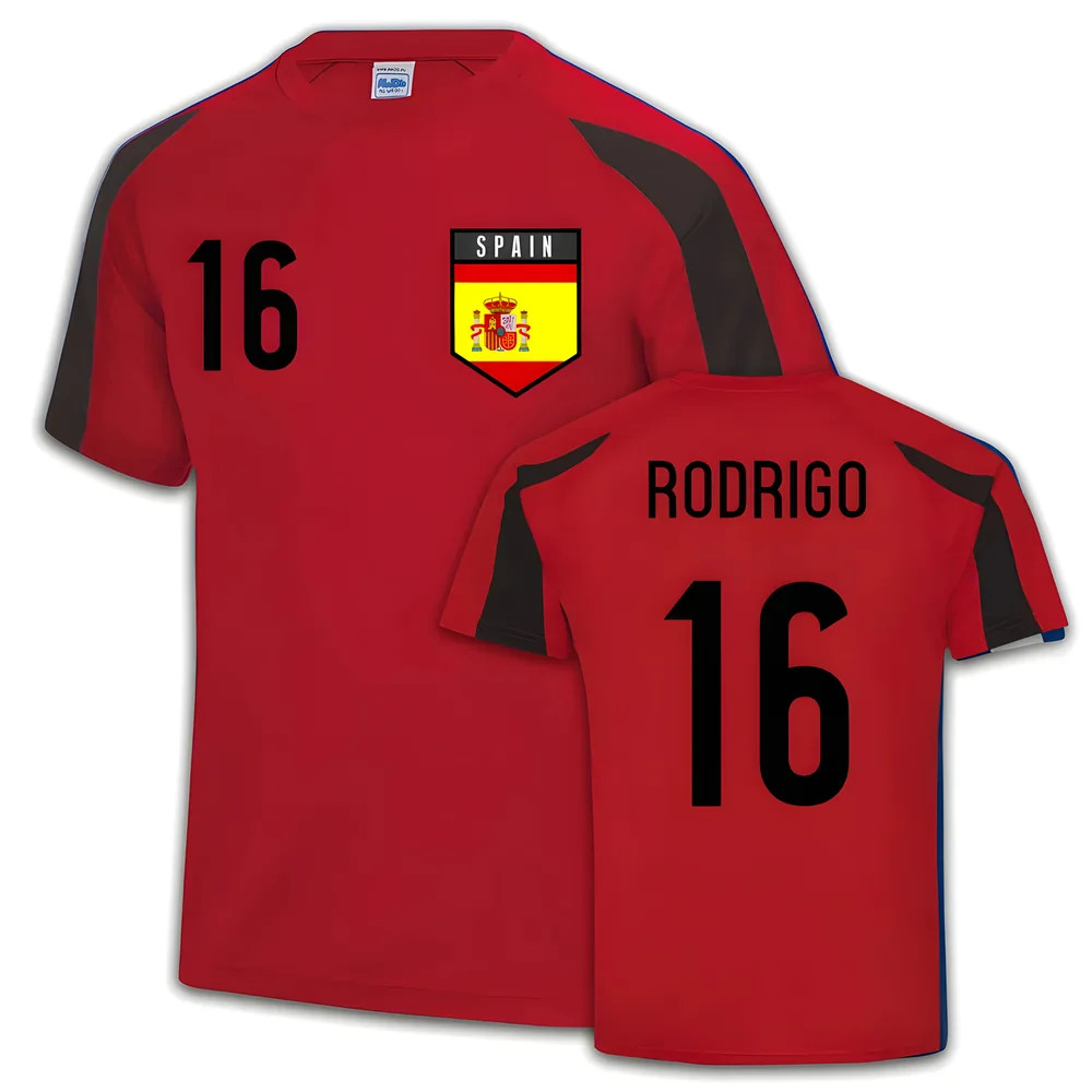 Spain Sports Jersey Training (Rodri 16) Polyester Uksoccershop Men's Red Xxl