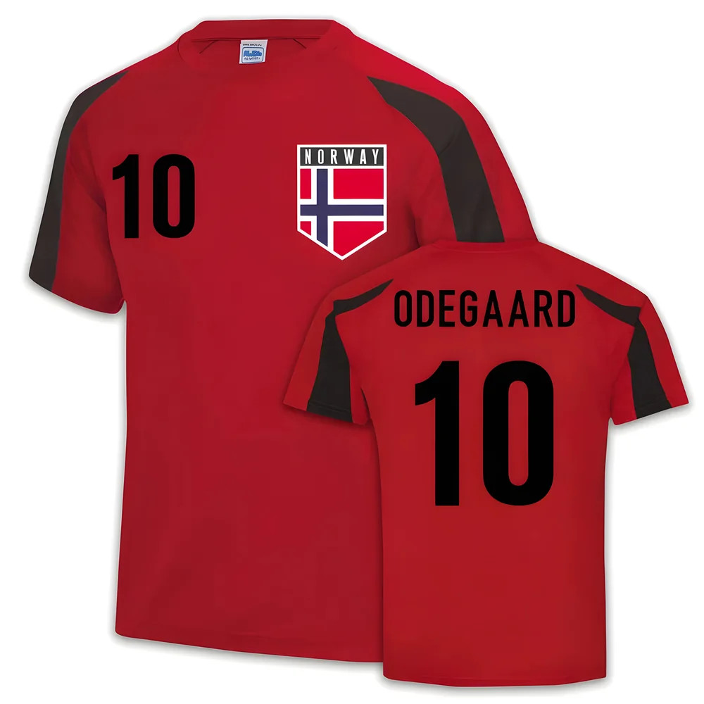 Norway Sports Jersey Training (Martin Odegaard 10) Polyester Uksoccershop Men's Red Medium