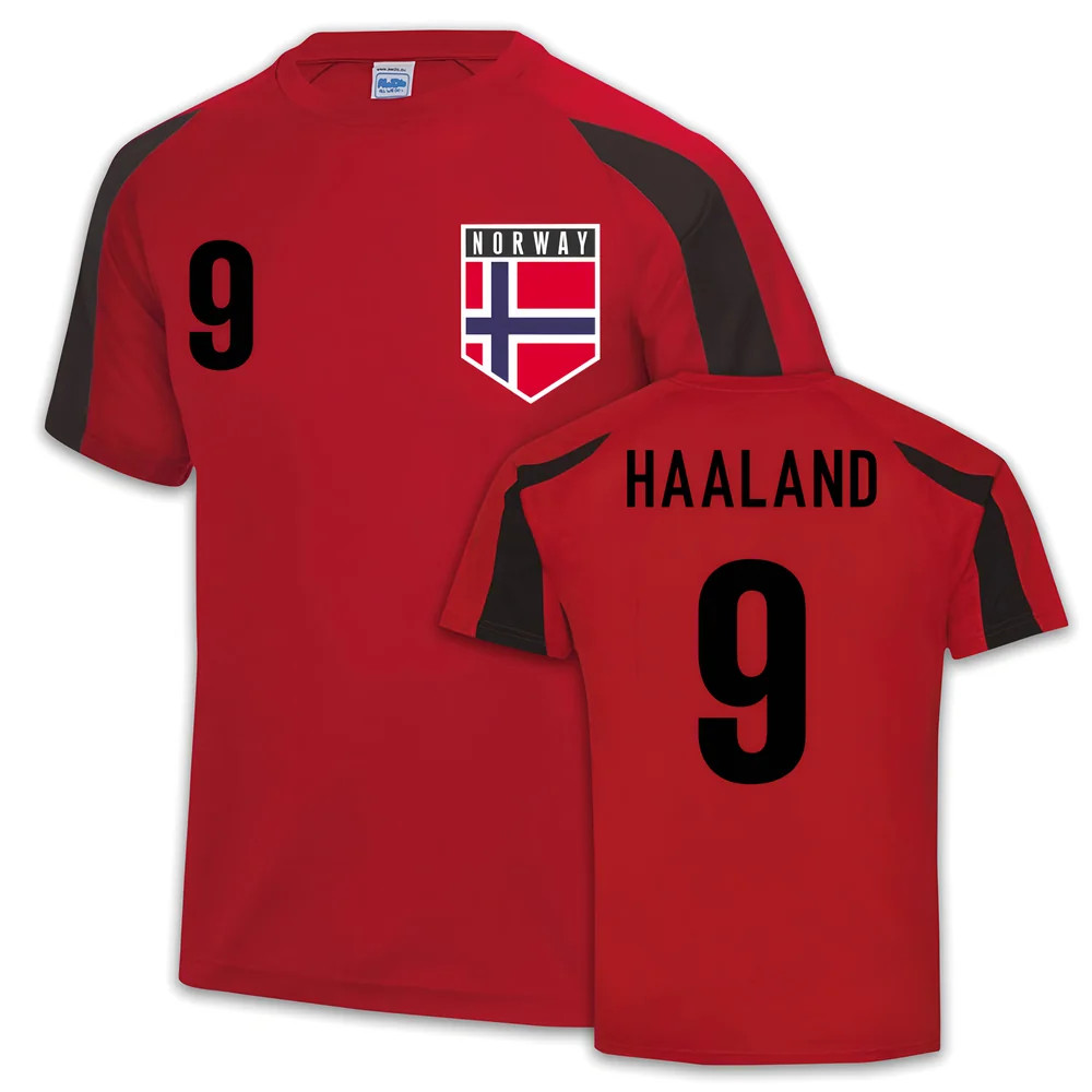Norway Sports Jersey Training (Erling Braut Haaland 9) Polyester Uksoccershop Men's Red Small