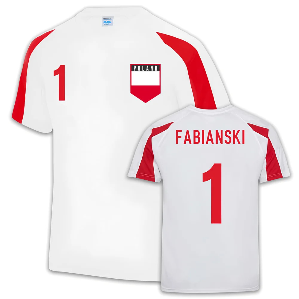 Poland Sports Jersey Training (Lukasz Fabianski 1) Polyester Uksoccershop Men's White Medium