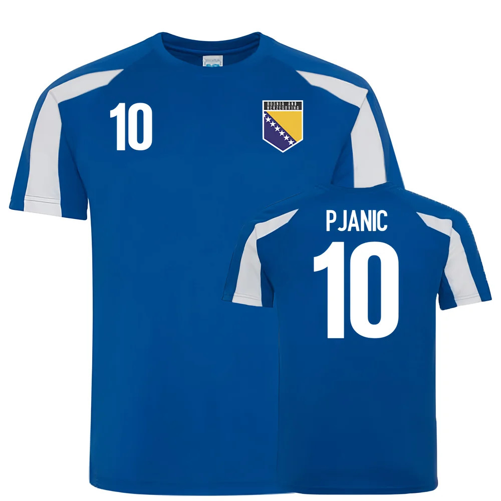 Bosnia And Herzegovina Sports Training Jerseys (Pjanic 10) Polyester Uksoccershop Men's Blue Large