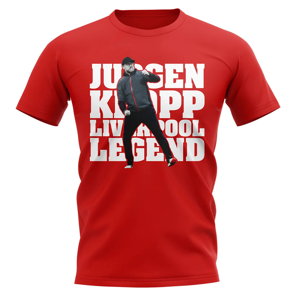 Jurgen Klopp Liverpool Legend T-Shirt (Red) Polyester Uksoccershop Men's Red Small