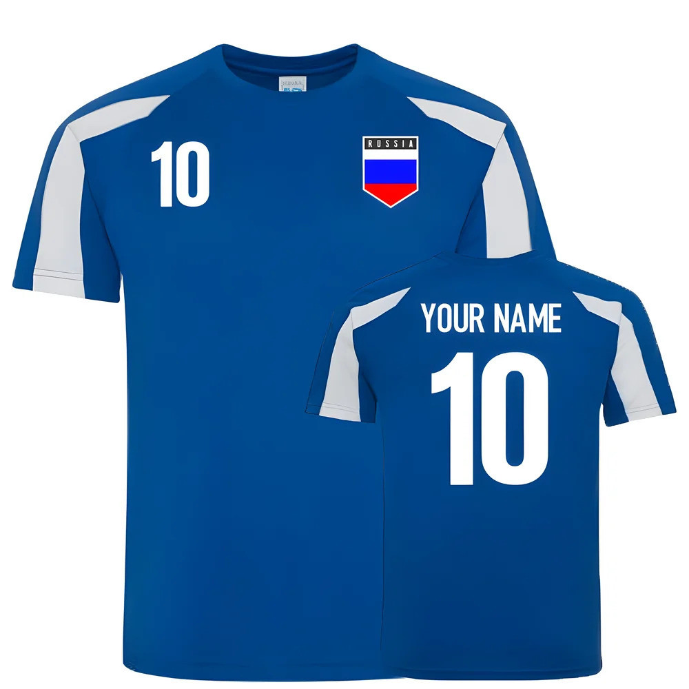 Russia Sports Training Jersey (Your Name) Polyester Uksoccershop Men's Blue Xxl