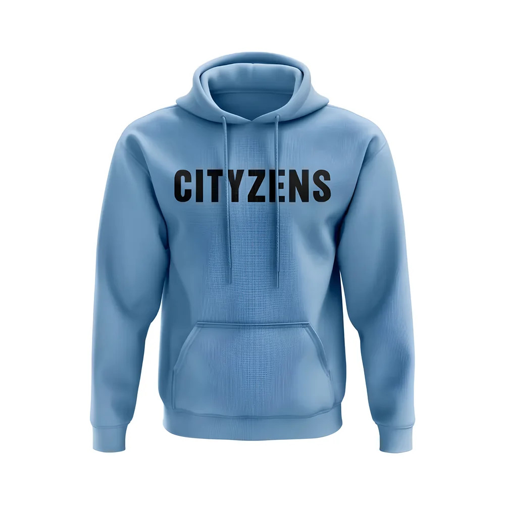 Manchester City Cityzens Hoody (Sky Blue) Polyester Uksoccershop Men's Sky Blue Extra Large
