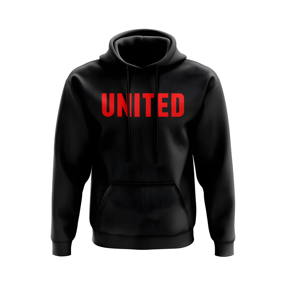 Manchester United Hoody (Black) Polyester Uksoccershop Men's Black Extra Large