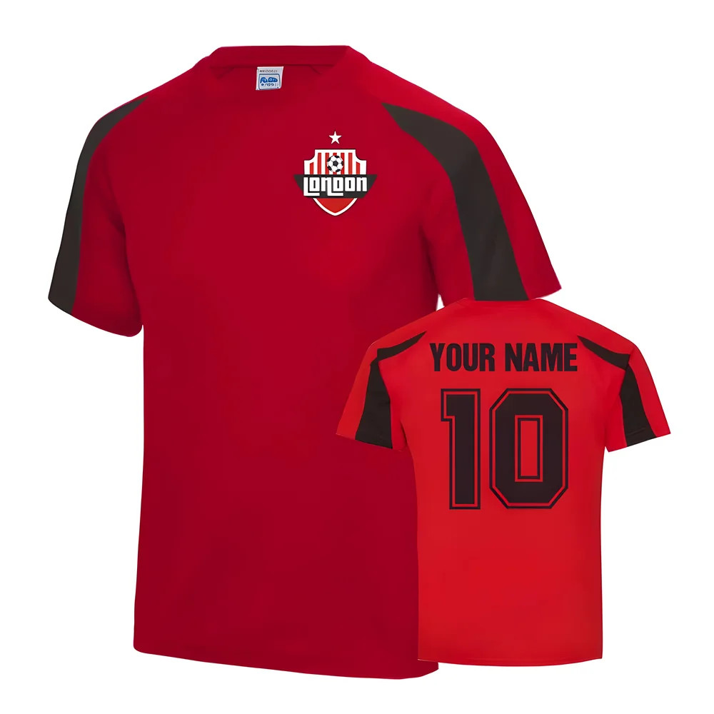 Your Name Arsenal Sports Training Jersey (Red) Polyester Uksoccershop Men's Red Extra Large