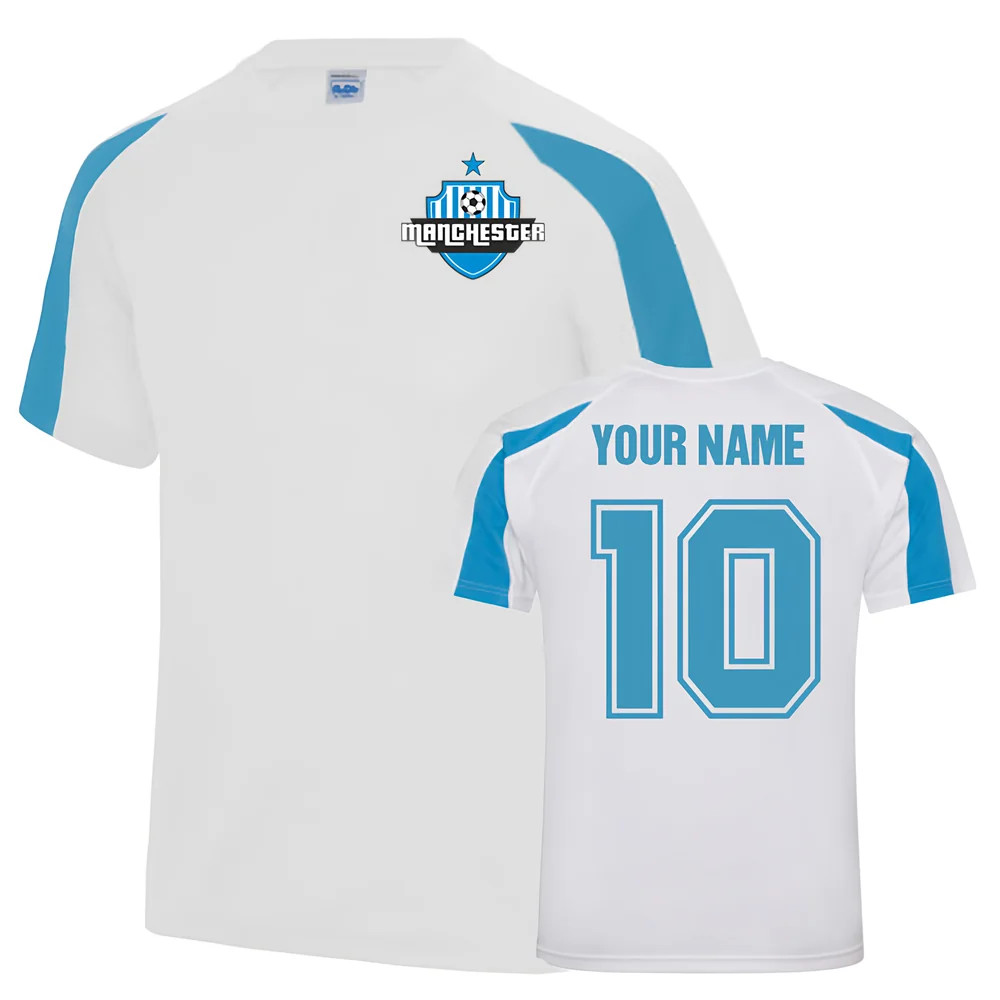 Your Name Manchester City Sports Training Jersey (White) Polyester Uksoccershop Men's White Xxl