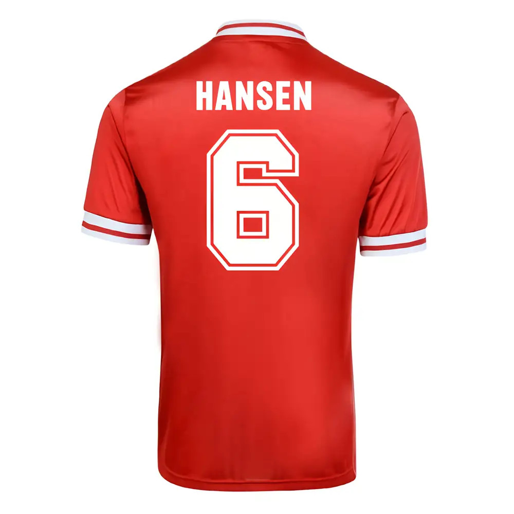 Score Draw Liverpool 1982 Home Shirt (Hansen 6) Polyester Men's Red Xxl