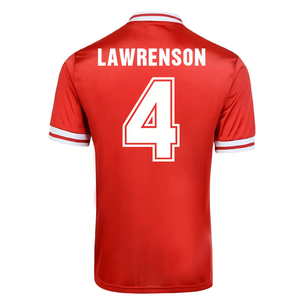 Score Draw Liverpool 1982 Home Shirt (Lawrenson 4) Polyester Men's Red Xxl