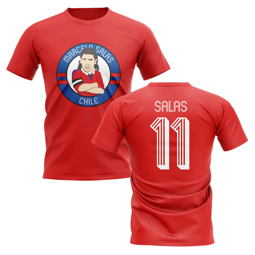 Click to view product details and reviews for Marcelo Salas Chile Illustration T Shirt Red.